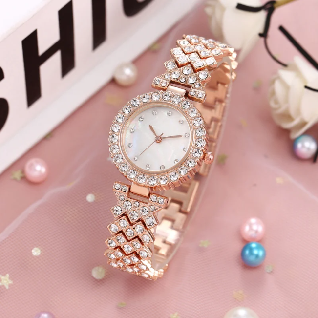 Women's - Conjunto de reloj y pulsera de lujo para mujer con caja regalo