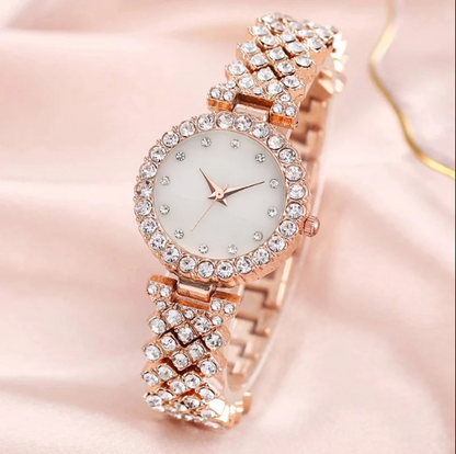 Women's - Conjunto de reloj y pulsera de lujo para mujer con caja regalo